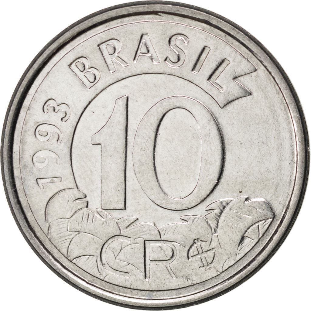 Brazil | 10 Cruzeiros Reais Coin | Anteater | Km:628 | 1993 - 1994