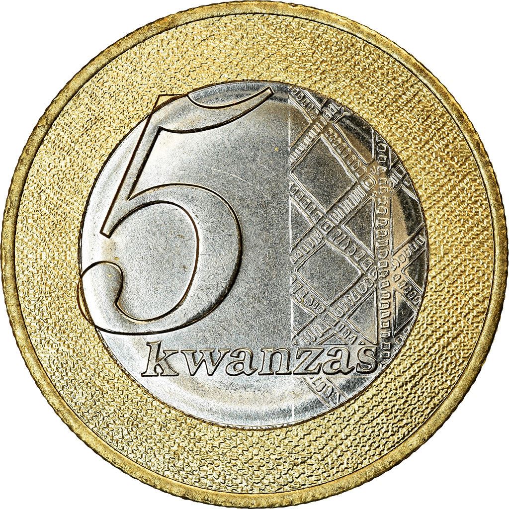 Angola | 5 Kwanzas Coin | Gear | Wreath | Km:109 | 2012