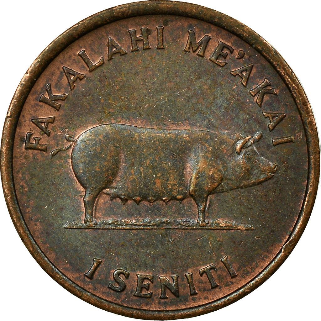 Tonga | 1 Seniti Coin | Corn | Pig | FAO | Km:42 | 1975 - 1979