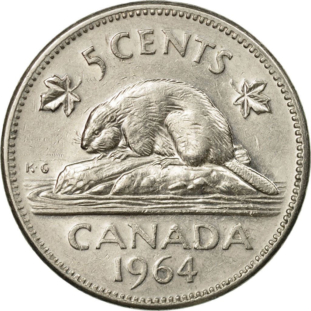 Canada | 5 Cents Coin | Nickel | 1st portrait; round | KM:57 | 1963-1964