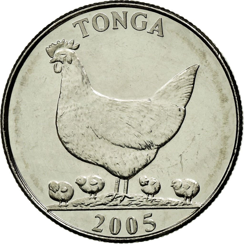 Tonga | 5 Seniti Coin | Hen | Chicken | Coconut | FAO | Km:68A | 2002 - 2005