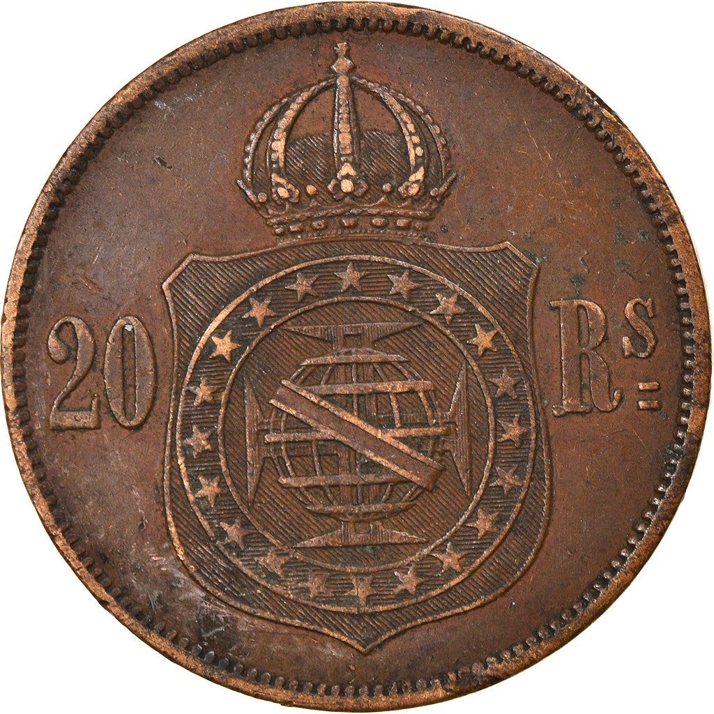 Brazil | 20 Reis Coin | Pedro II | Km:474 | 1868 - 1870