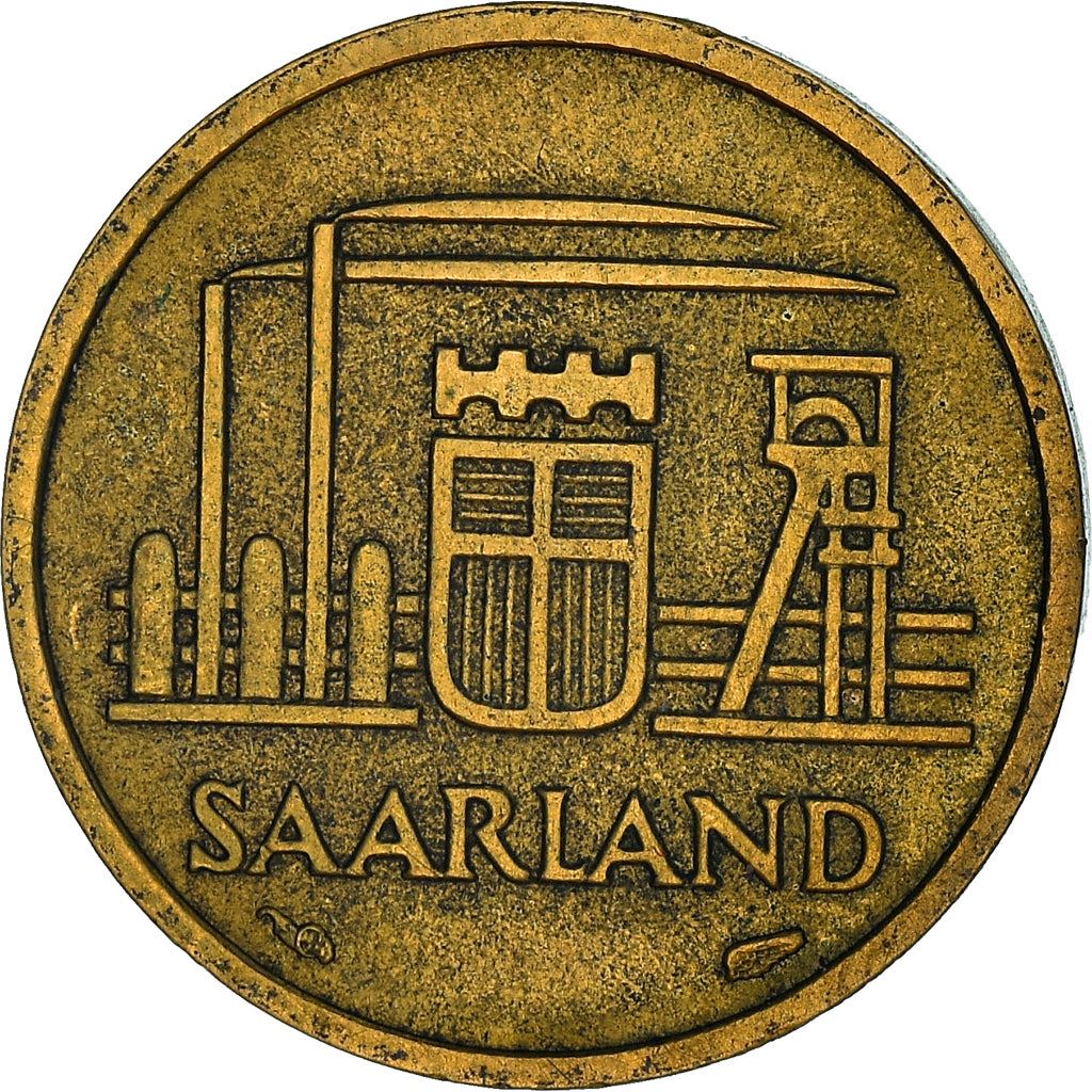 Saar | 10 Franken Coin | Industrial scene | Km:1 | 1954