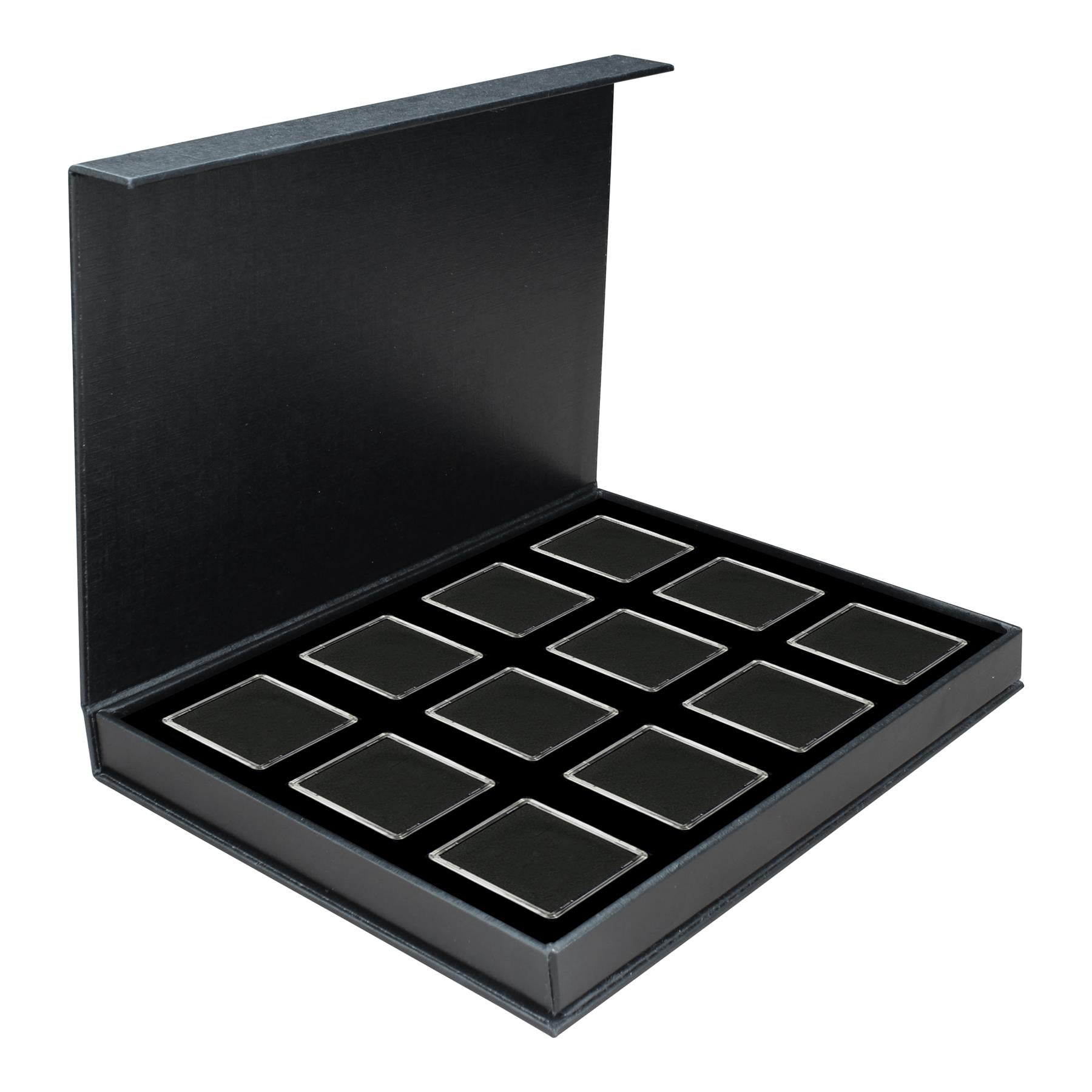 M-BOX Coin Box | Box for Presenting Coins in Square Capsules | 4 Sizes - XS to L | 12 Compartment Variations - 1 to 20