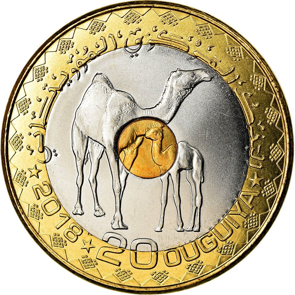 Mauritania | 20 Ouguiya Coin | Dromedaries | Km:15 | 2017 - 2018