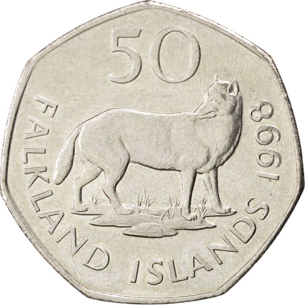 Falkland Islands | 50 Pence Coin | Warrah | KM:14.2 | 1998 - 1999