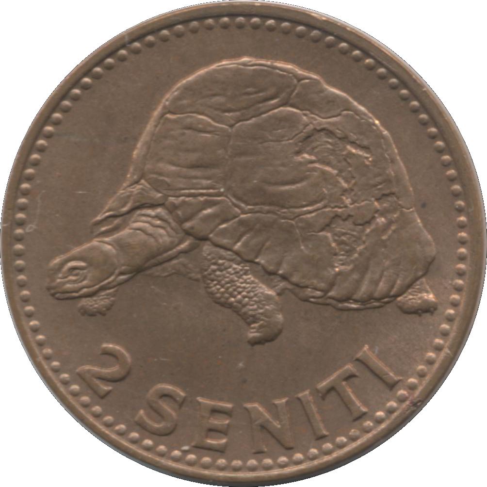 Tonga | 2 Seniti Coin | Queen Tupou III | Tortoise | Km:5 | 1967