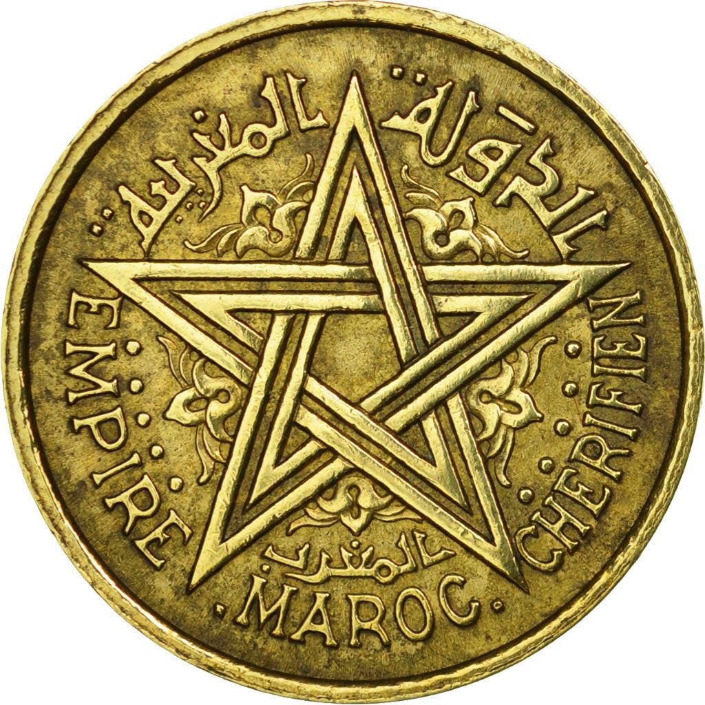 Morocco | 50 Centimes Coin | Sharifian Sultanate | Sultan Mohammed V | Pentagram | Y:40 | 1945