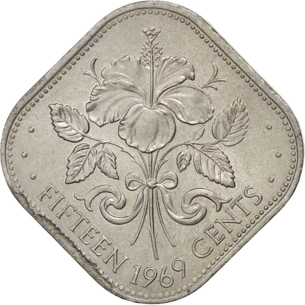 Bahamas | 15-Cent-Münze | Hibiskus | Kupfernickel | KM:5 | 1966–1970