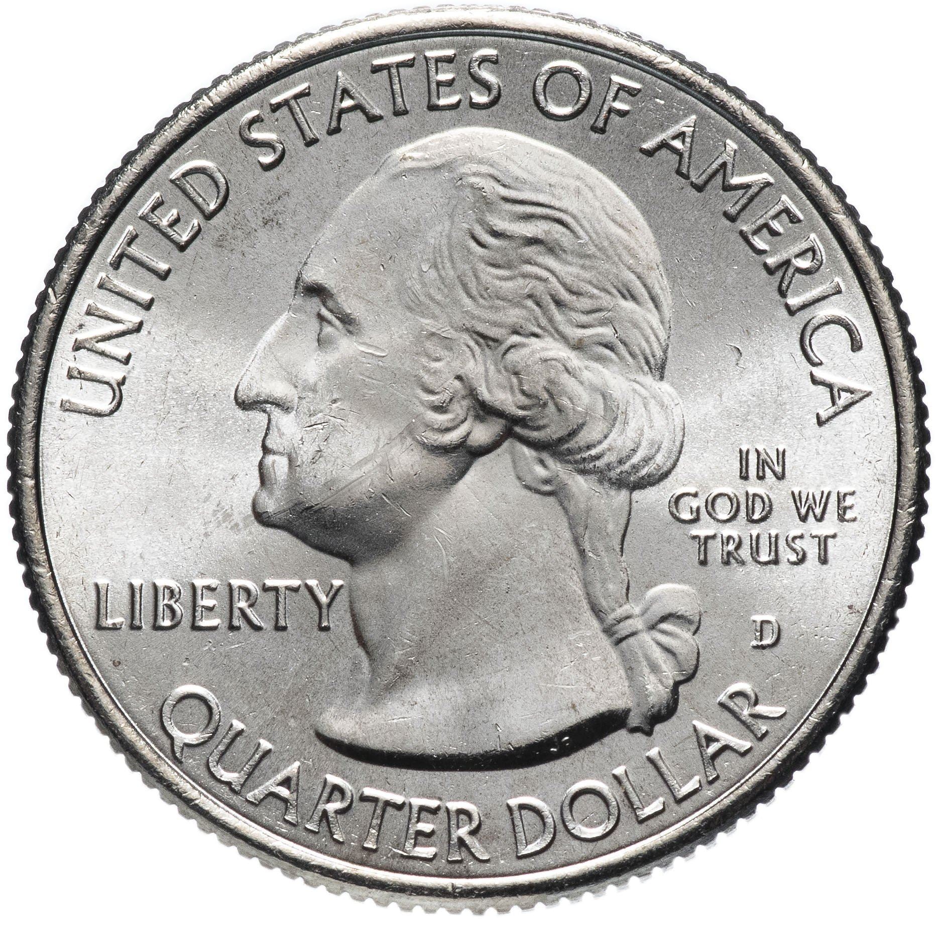 United States | ¼ Dollar | Copper-nickel clad copper | San Antonio Missions National Historical Park, Texas | KM:703 | 2019