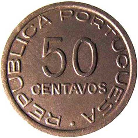Mozambique | 50 Centavos Coin | Bundle of Arrows | Km:73 | 1945