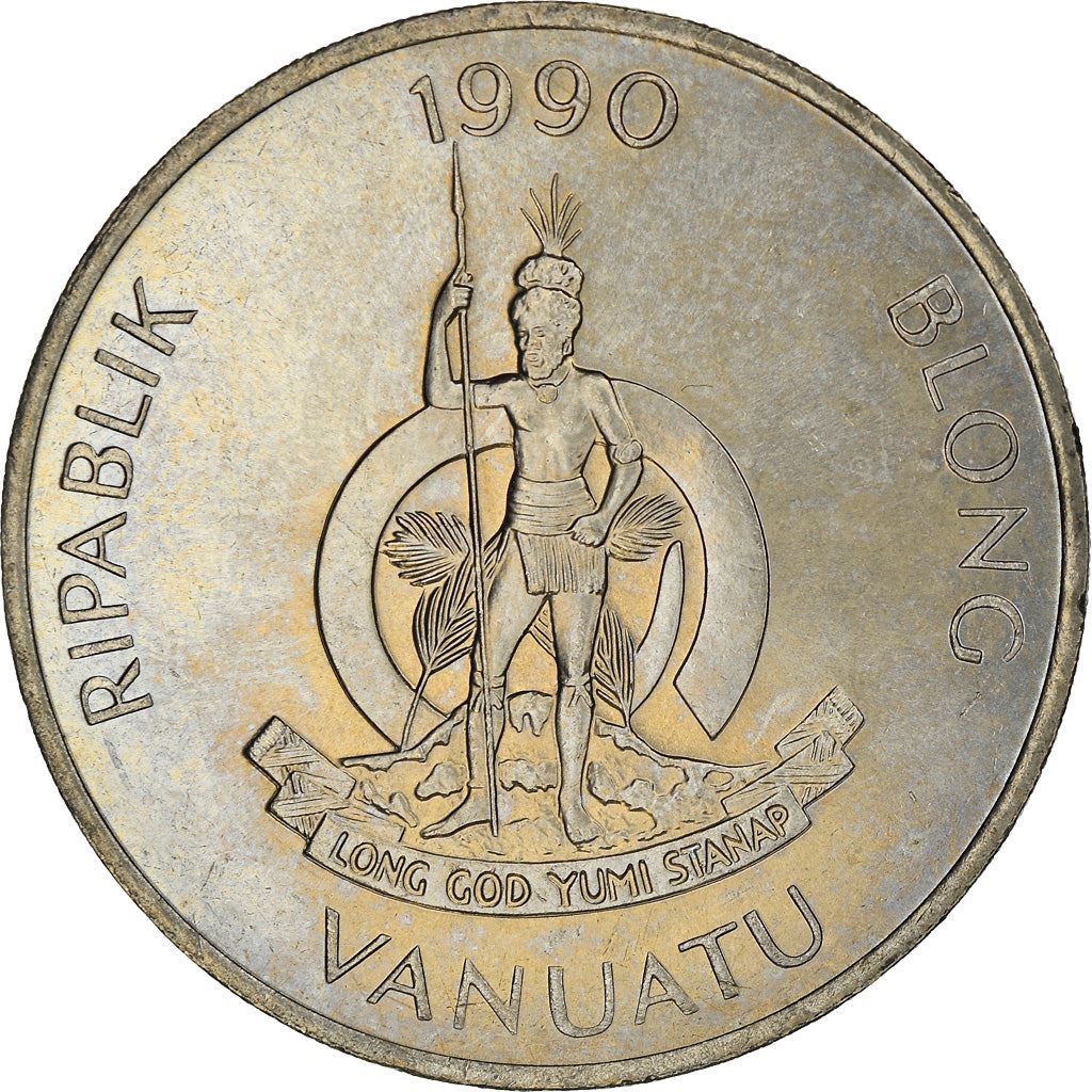 Vanuatu | 50 Vatu Coin | Melanesian Warrior | Yam | Km:8 | 1983 - 2009