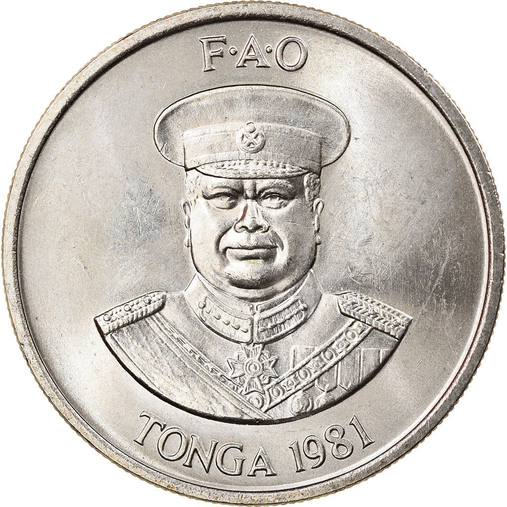 Tonga | 10 Seniti Münze | König Tupou IV | Banane | FAO | Km:69 | 1981 - 1996