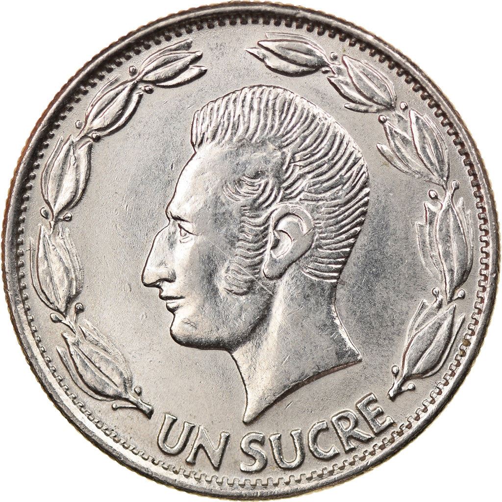 Ecuador | 1 Sucre | Antonio José de Sucre | Nickel clad steel | KM:78b | 1964-1981