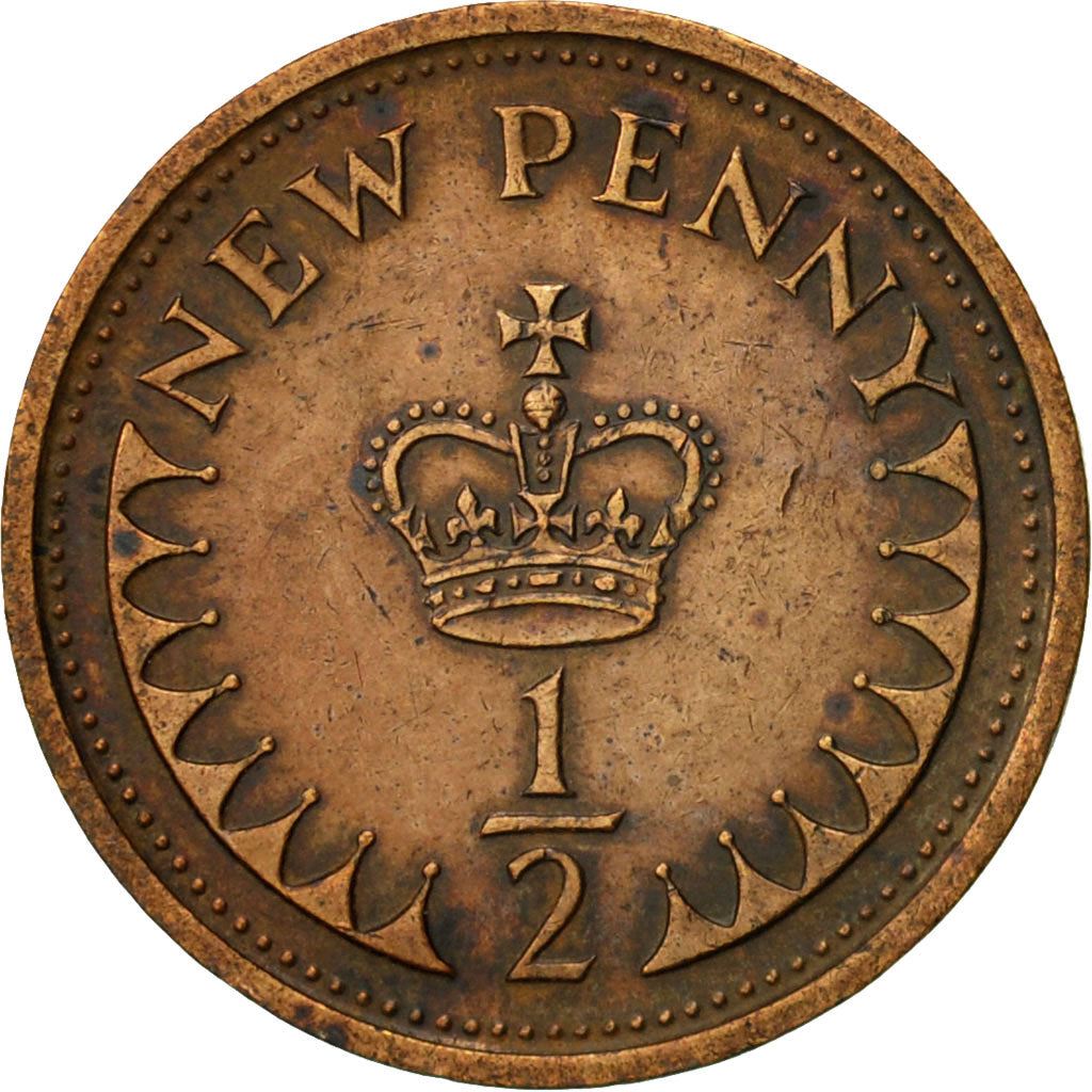 United Kingdom | 1/2 New Penny Coin | Elizabeth II | Km:914 | 1971 - 1981