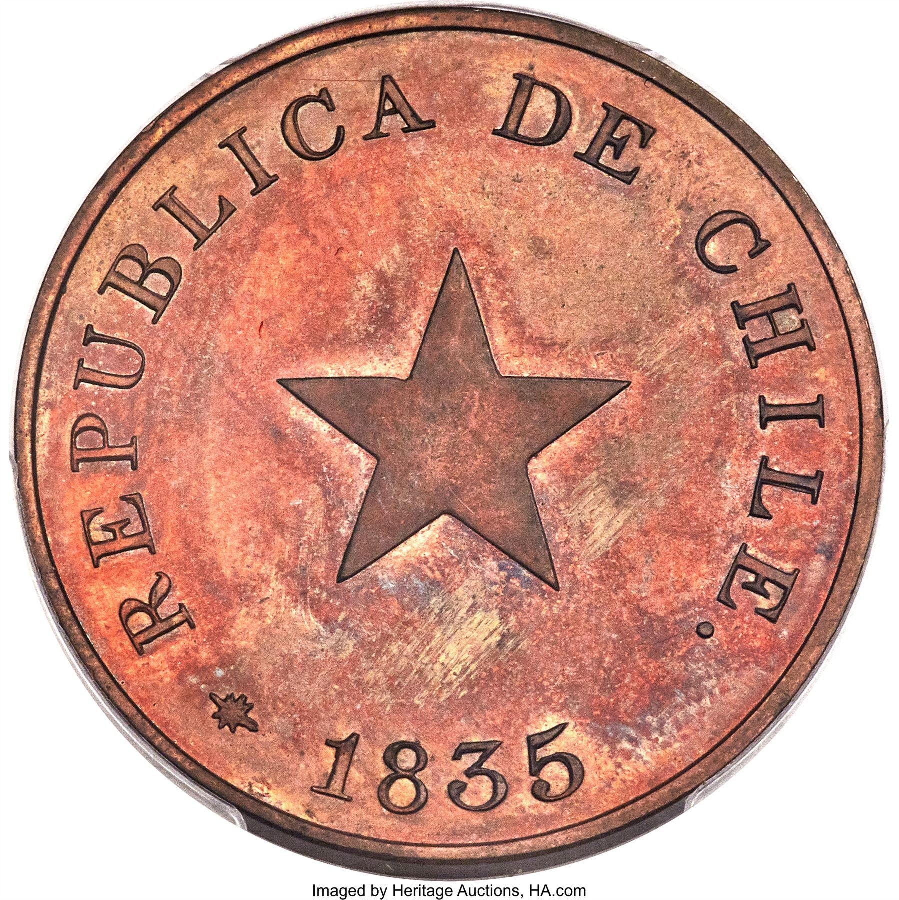 Chile 1 Centavo Thick Planchet | KM115 | 1835