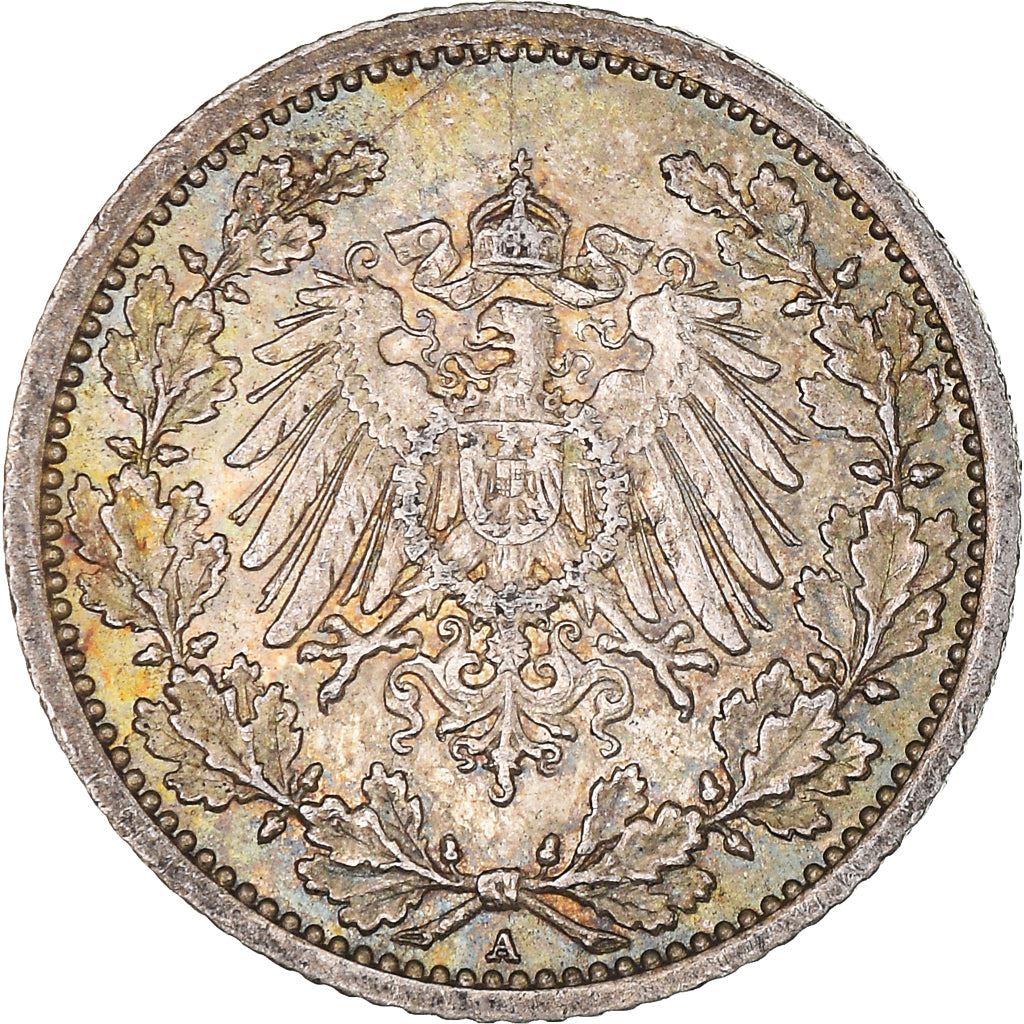 German Empire 1/2 Mark Coin | Deutsches Reich | Wilhelm II | Type 2 | KM17 | 1905 - 1919