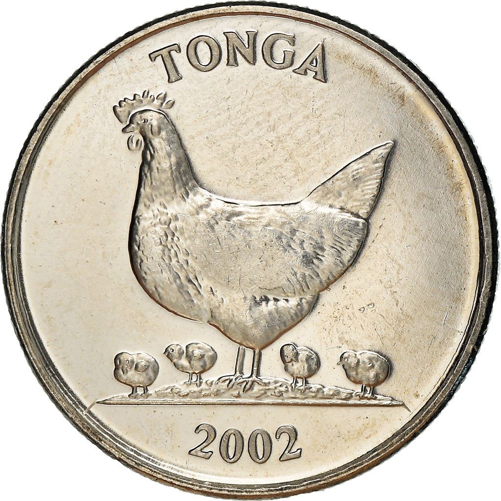 Tonga | 5 Seniti Coin | Hen | Chicken | Coconut | FAO | Km:68A | 2002 - 2005