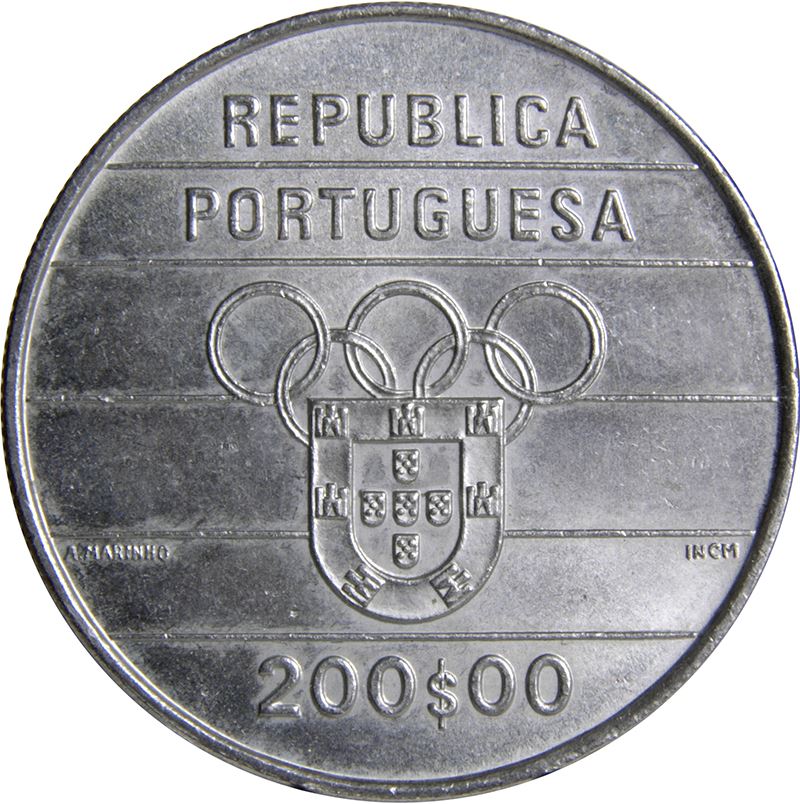 Portugal | 200 Escudos Coin | XXV Olympic Games | Runner | KM662 | 1992