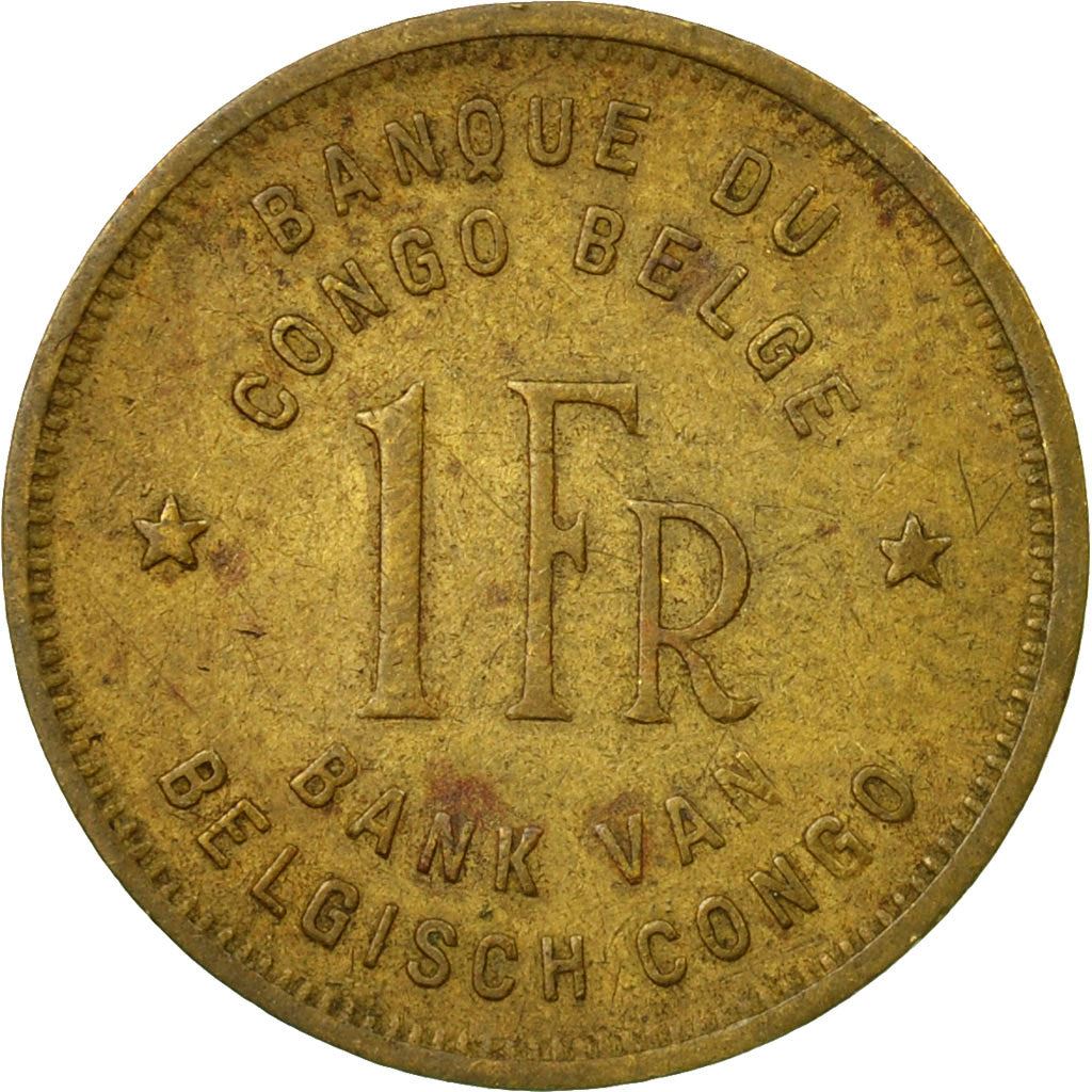 Belgian Congo | 1 Franc Coin | Elephant | Km:26 | 1944 - 1949