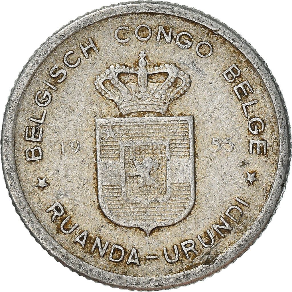 Belgian Congo | 50 Centimes Coin | Oil palm tree | Km:2 | 1954 - 1955