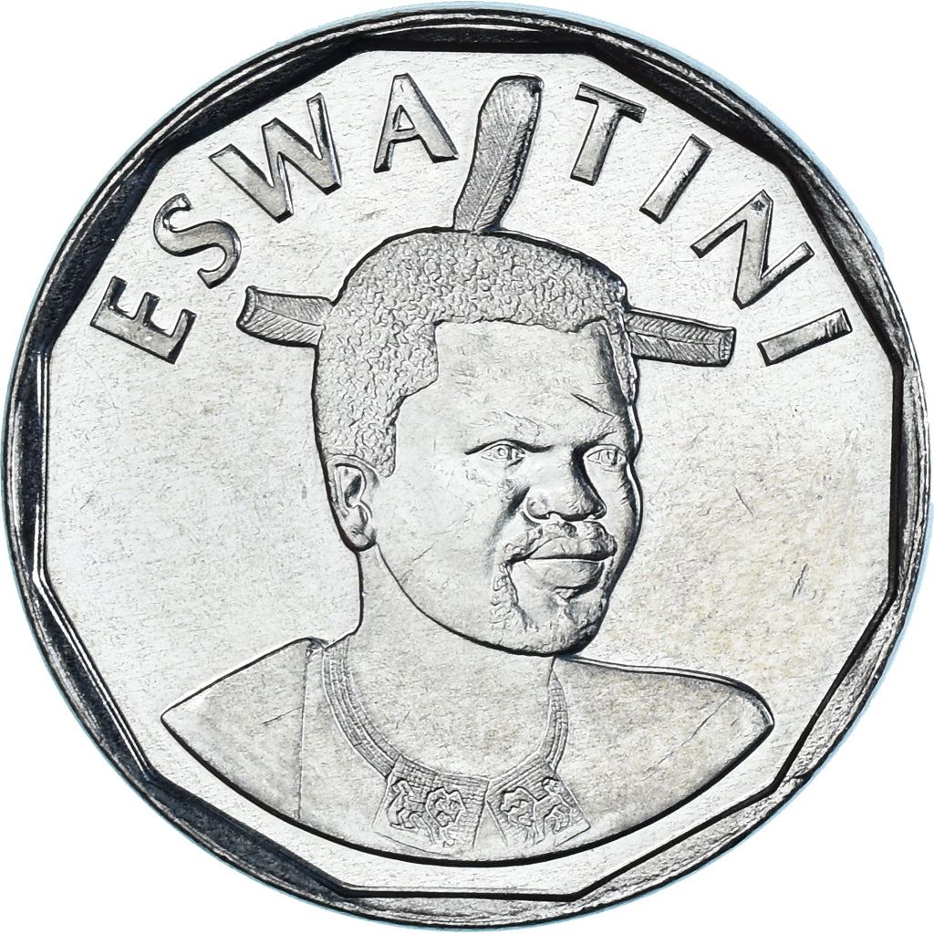 Kingdom of Eswatini | 50 Cents Coin | King Mswati III | Lions | Km:71 | 2018 - 2021