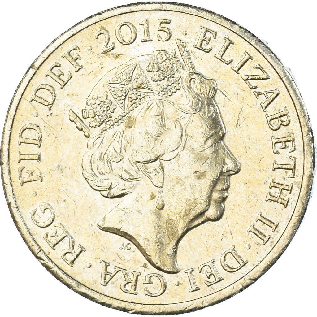 Storbritannia 1 Pund Mynt | Elizabeth II 5. portrett | Kongelige Våpen | 2015