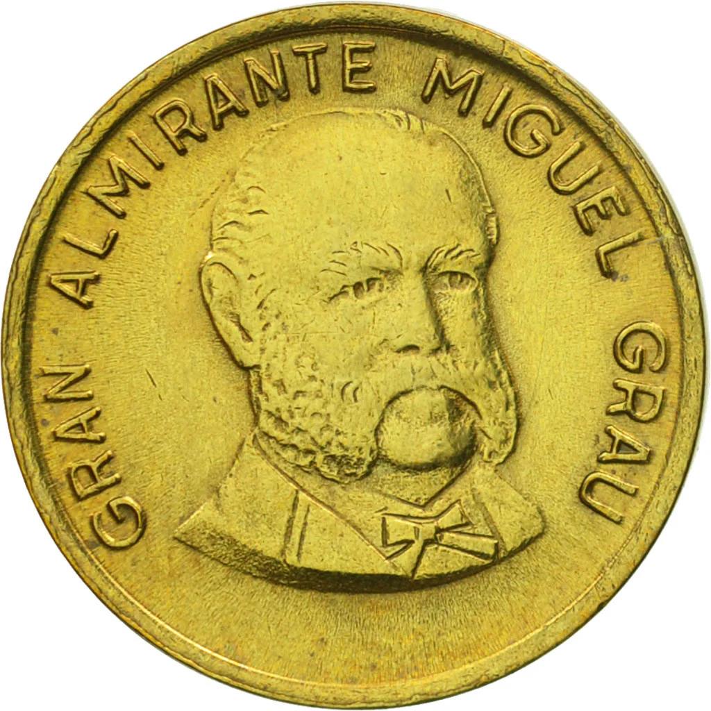 Peru | 50 Soles de Oro Coin | Miguel Grau | KM321 | 1985