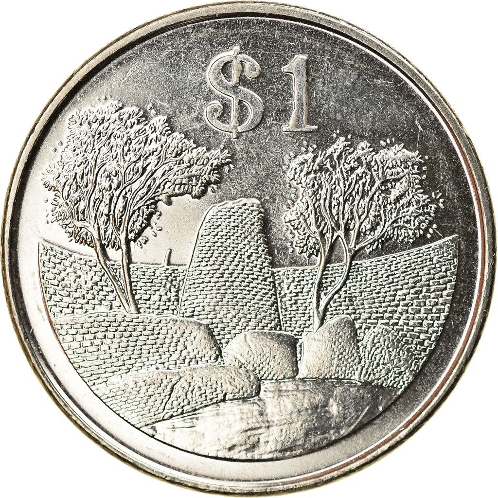 Zimbabwe | 1 Dollar Coin | National Monument View | Km:6A | 2001 - 2003