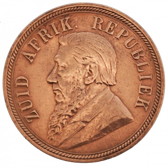 South African Republic | 1 Penny Coin | Lion | Marksman | Anchor | Wagon | Johannes Paulus Kruger | Km:2 | 1892 - 1898