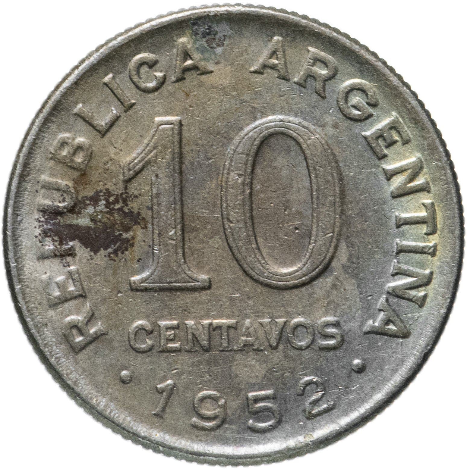 Argentina 10 Centavos Coin | Jose San Martin | 1952 - 1953