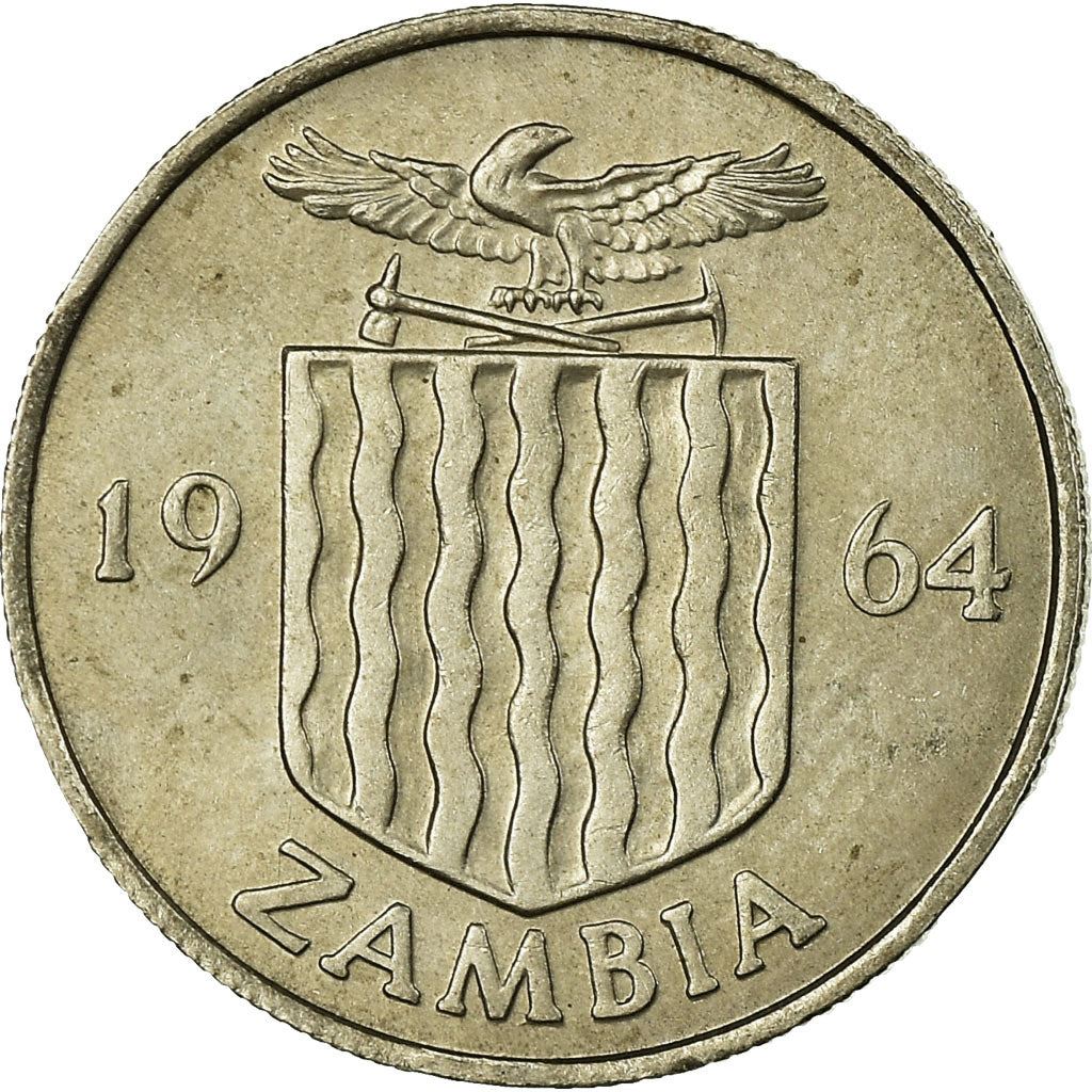 Zambia | 6 Pence Coin | Turbina corymbosa | Km:1 | 1964