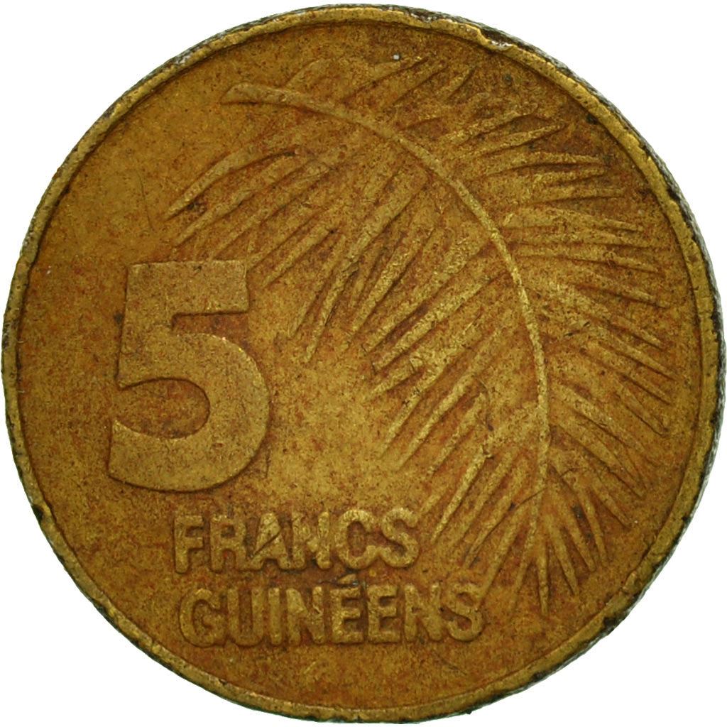 Guinea | 5 Francs Guineens Coin | Palm leaf | Km:53 | 1985