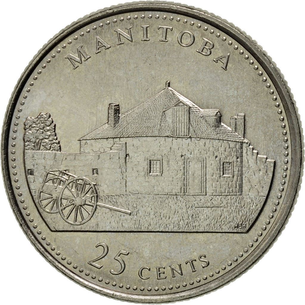 Canada | 25 Cents Coin | Nickel | Manitoba | KM:214 | 1992