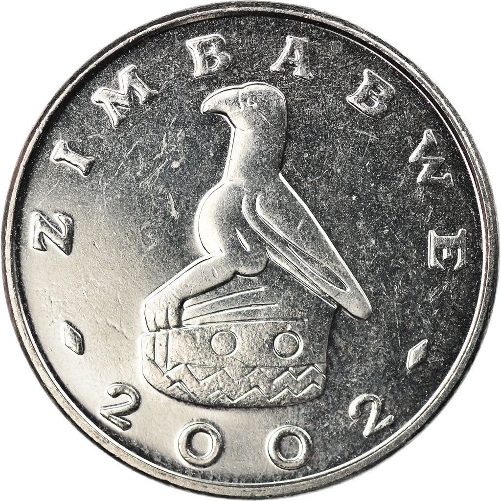 Zimbabwe 50 Cents Coin | Bateleur Eagle | Sun | Independence | KM5a | 2001 - 2003