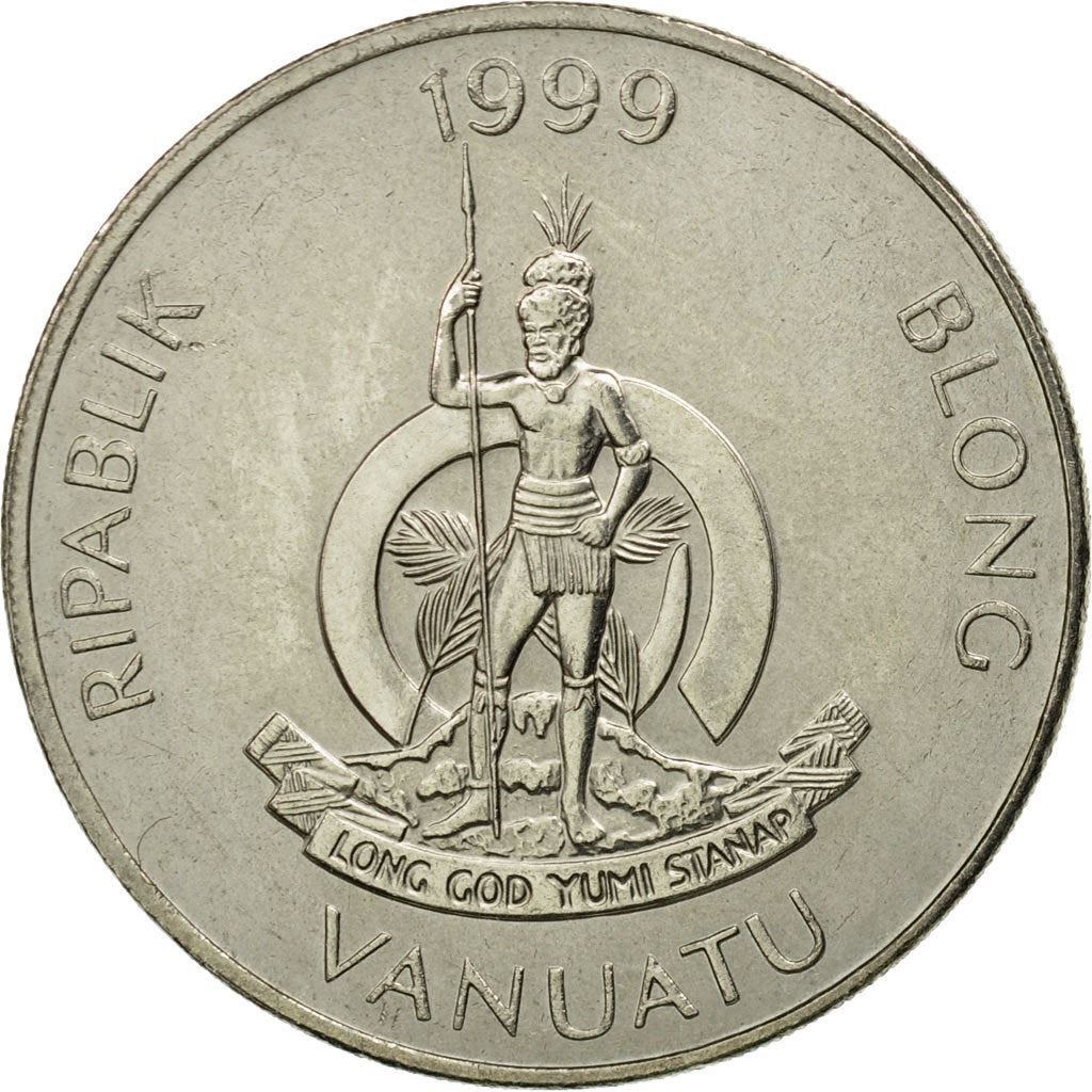 Vanuatu | 50 Vatu Coin | Melanesian Warrior | Yam | Km:8 | 1983 - 2009