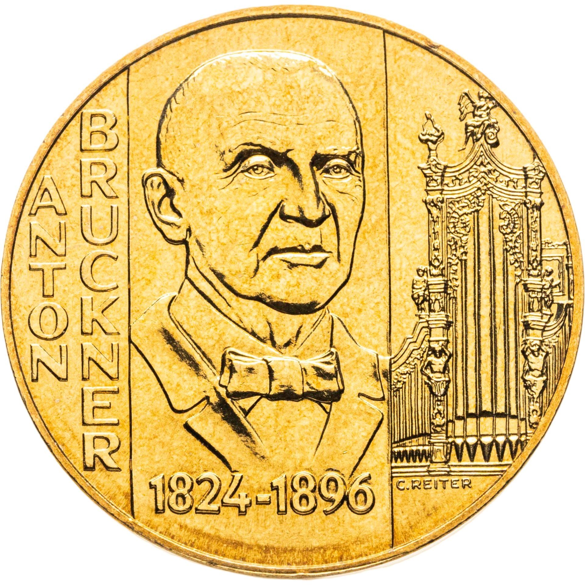 Austria | 20 Schilling Coin | Anton Bruckner | KM:3033 | 1996