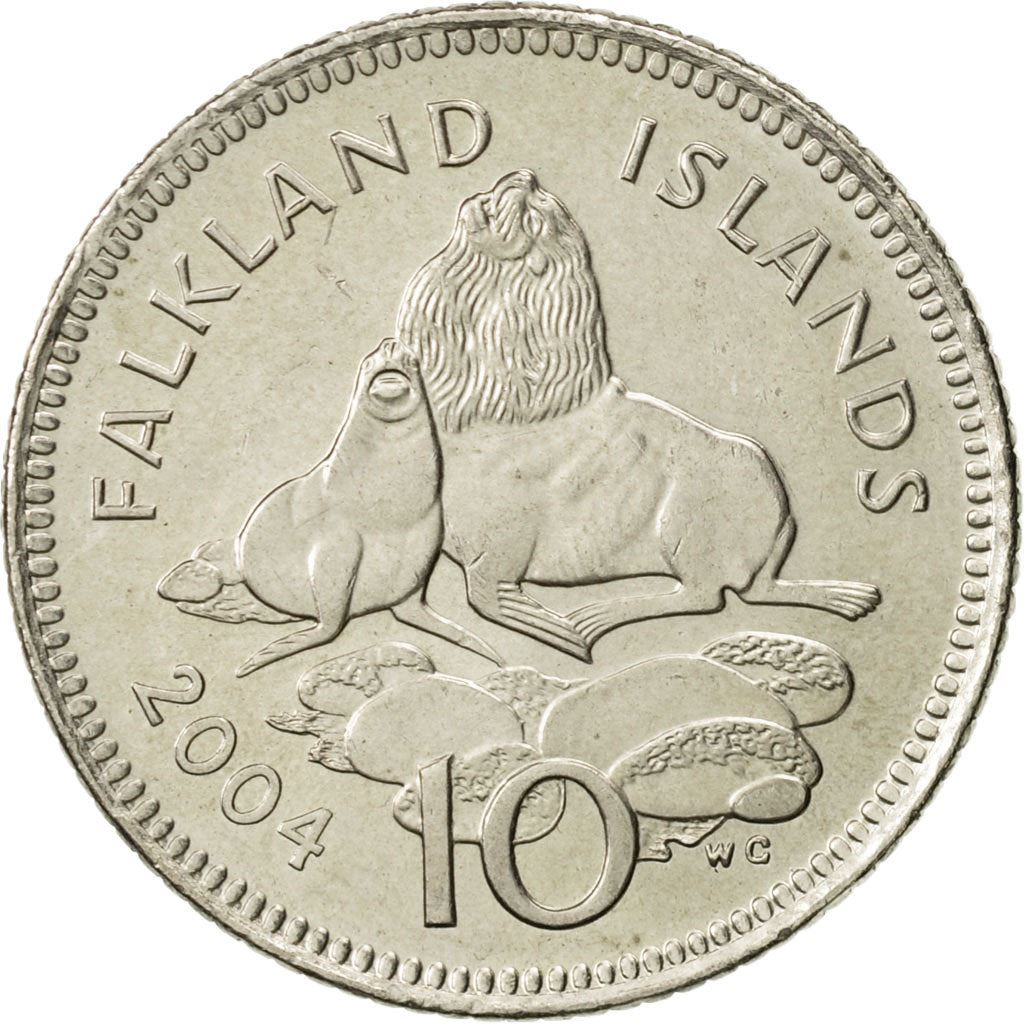 Falkland Islands | 10 Pence Coin | Ursine seal | KM:133 | 2004