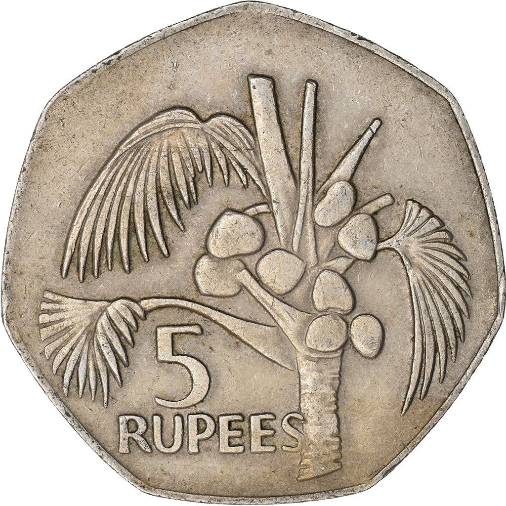 Seychelles | 5 Rupees Coin | Palm tree | Km:36 | 1977