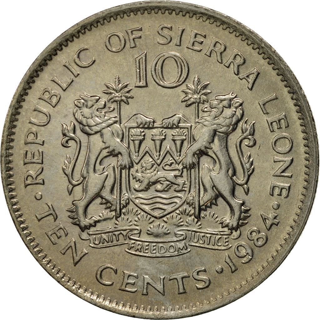 Sierra Leone 10 Cents Coin | President Siaka Probyn Stevens | KM34 | 1978 - 1984