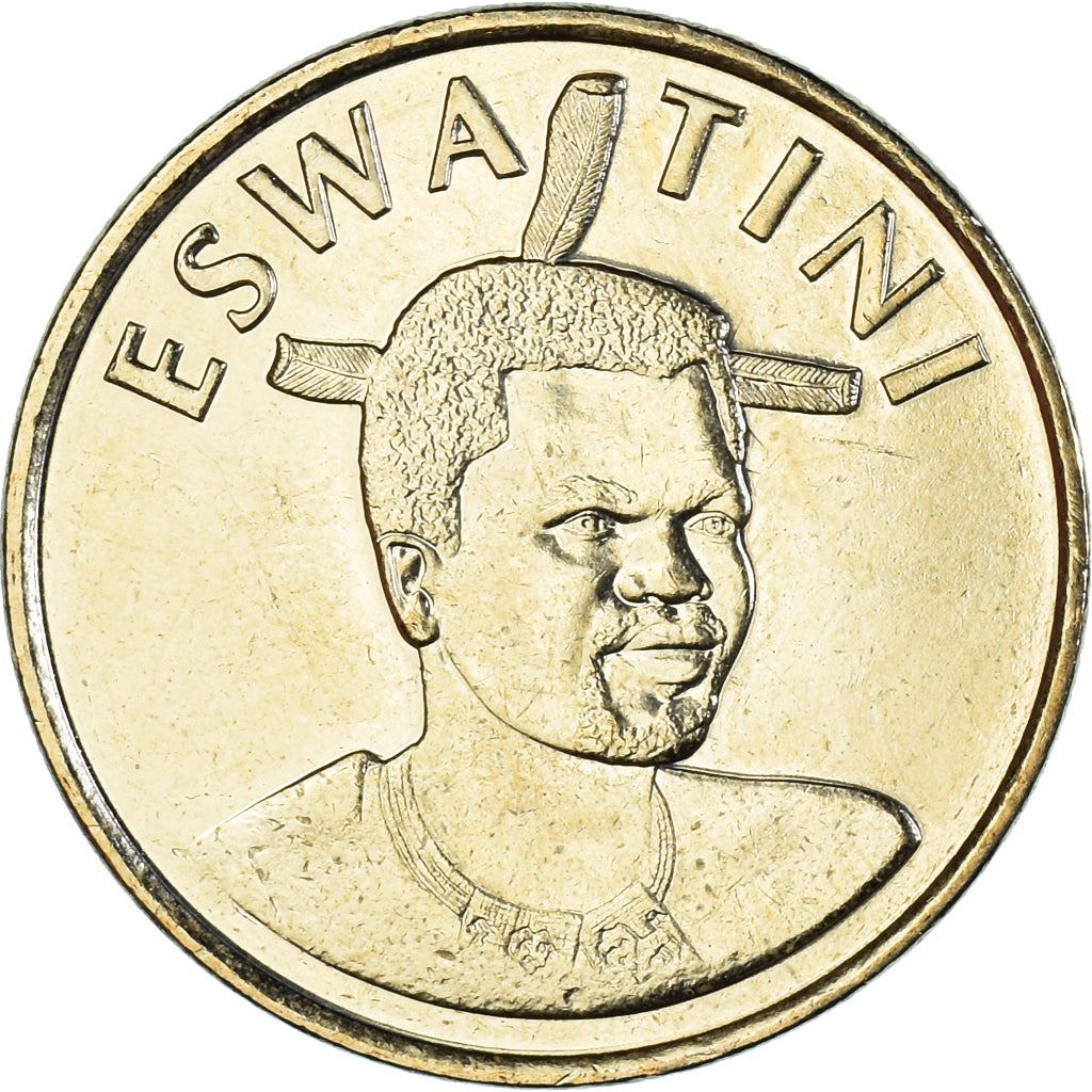 Kingdom of Eswatini | 5 Emalangeni Coin | King Mswati III | Lion | Elephant | Km:75 | 2021