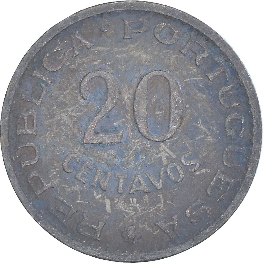 Angola | 20 Centavos Coin | Elephant | Horse | Shield | Km:78 | 1962