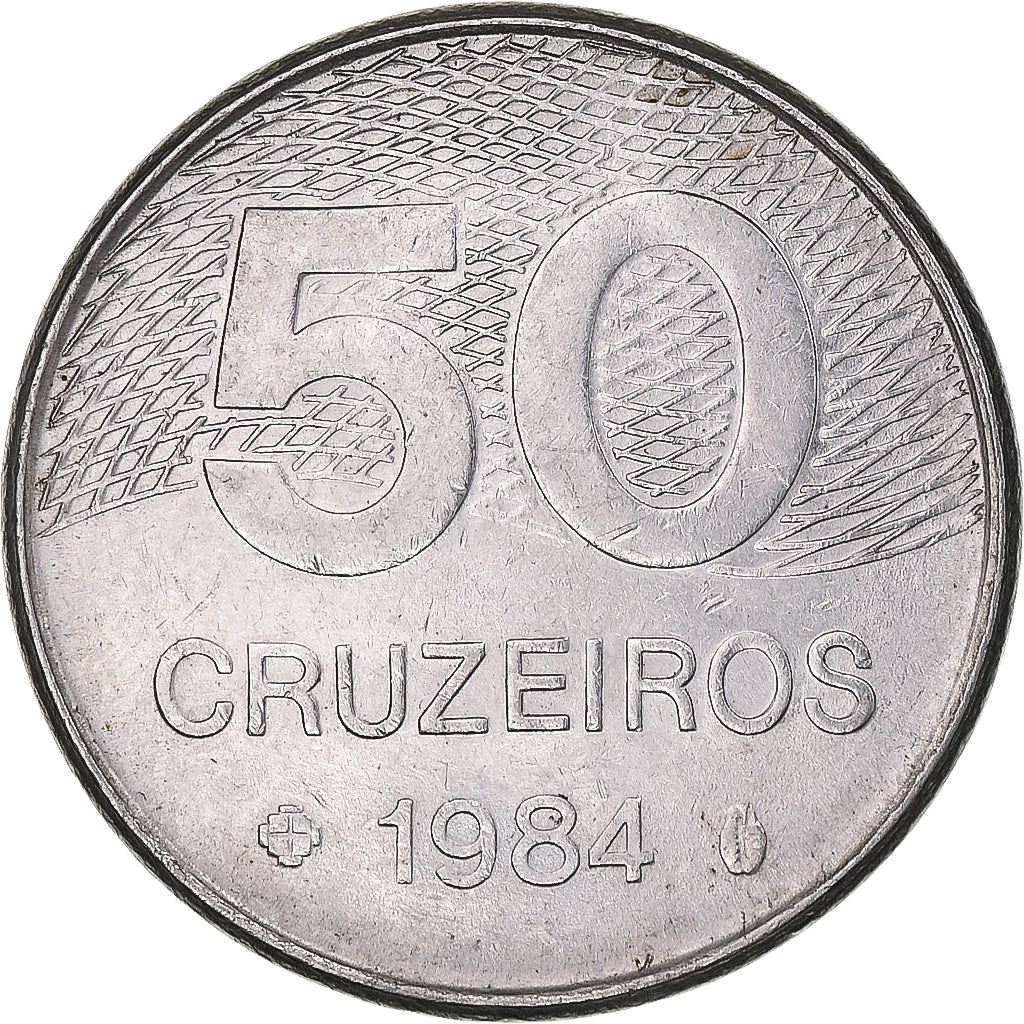 Brazil | 50 Cruzeiros Coin | Map of Brasilia | Km:594 | 1981 - 1984