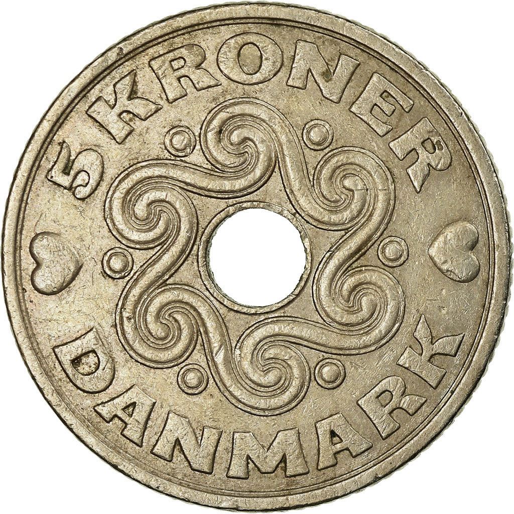 Denmark | 5 Kroner Coin | Royal monogram | Km:869 | 1990 - 2023