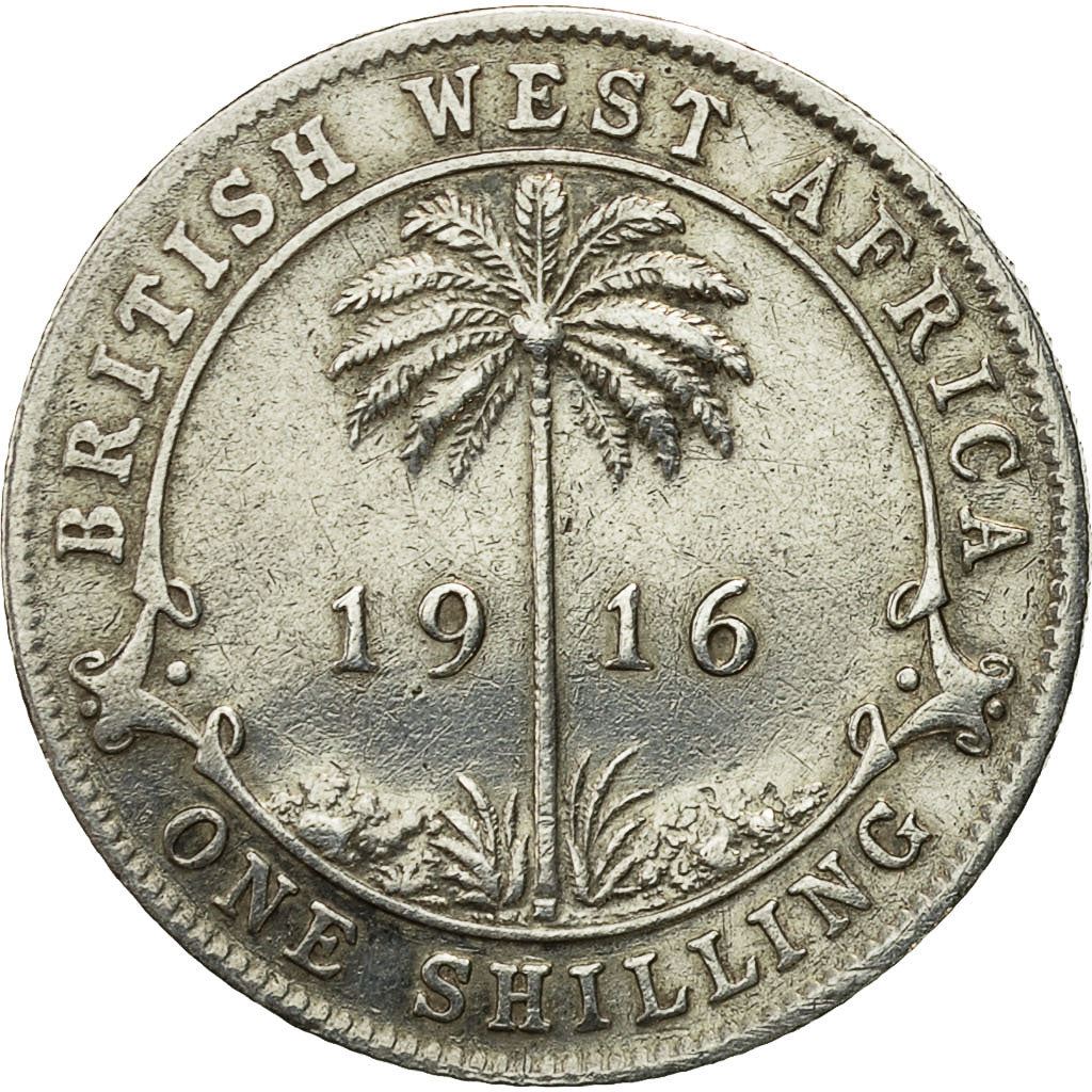 British West Africa | 1 Shilling Coin | Palm Tree | George V | Km:12 | 1913 - 1920