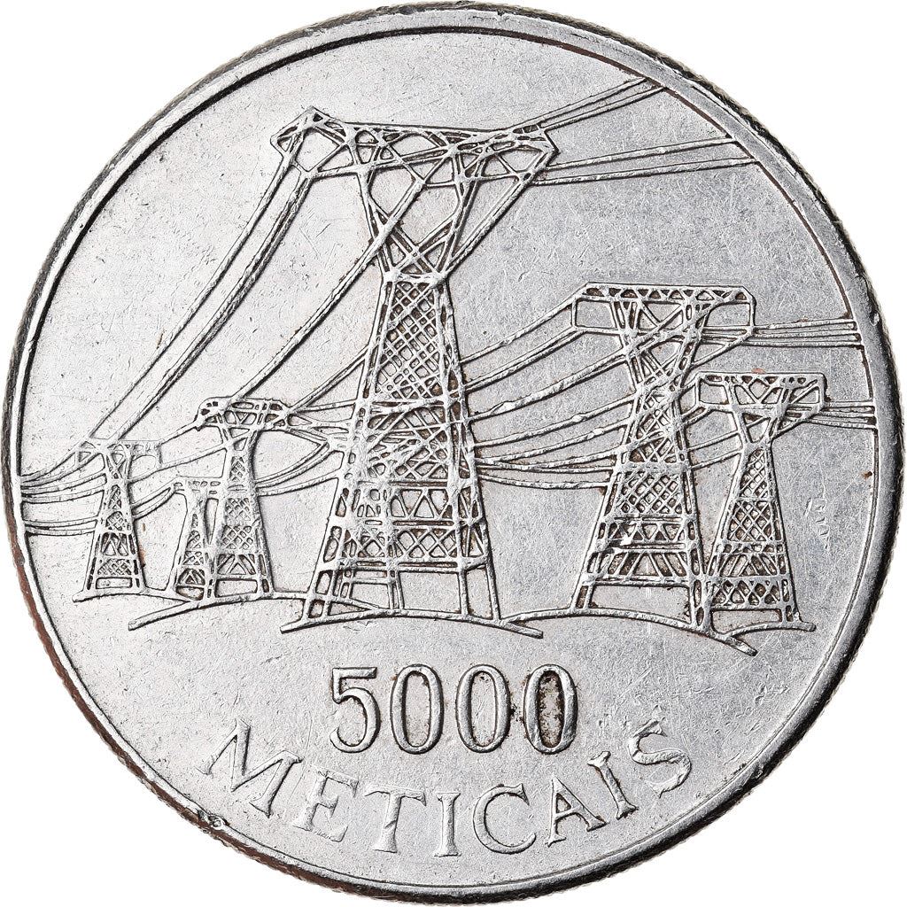 Mozambique 5000 Meticais Coin | Electric Lines | KM124 | 1998