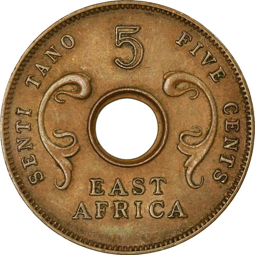 Afrique de l'Est | Pièce de 5 Cents | Défenses | Fleurs | Km:39 | 1964