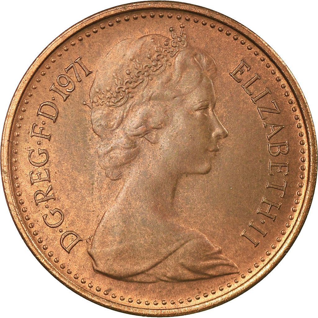 United Kingdom | 1/2 New Penny Coin | Elizabeth II | Km:914 | 1971 - 1981