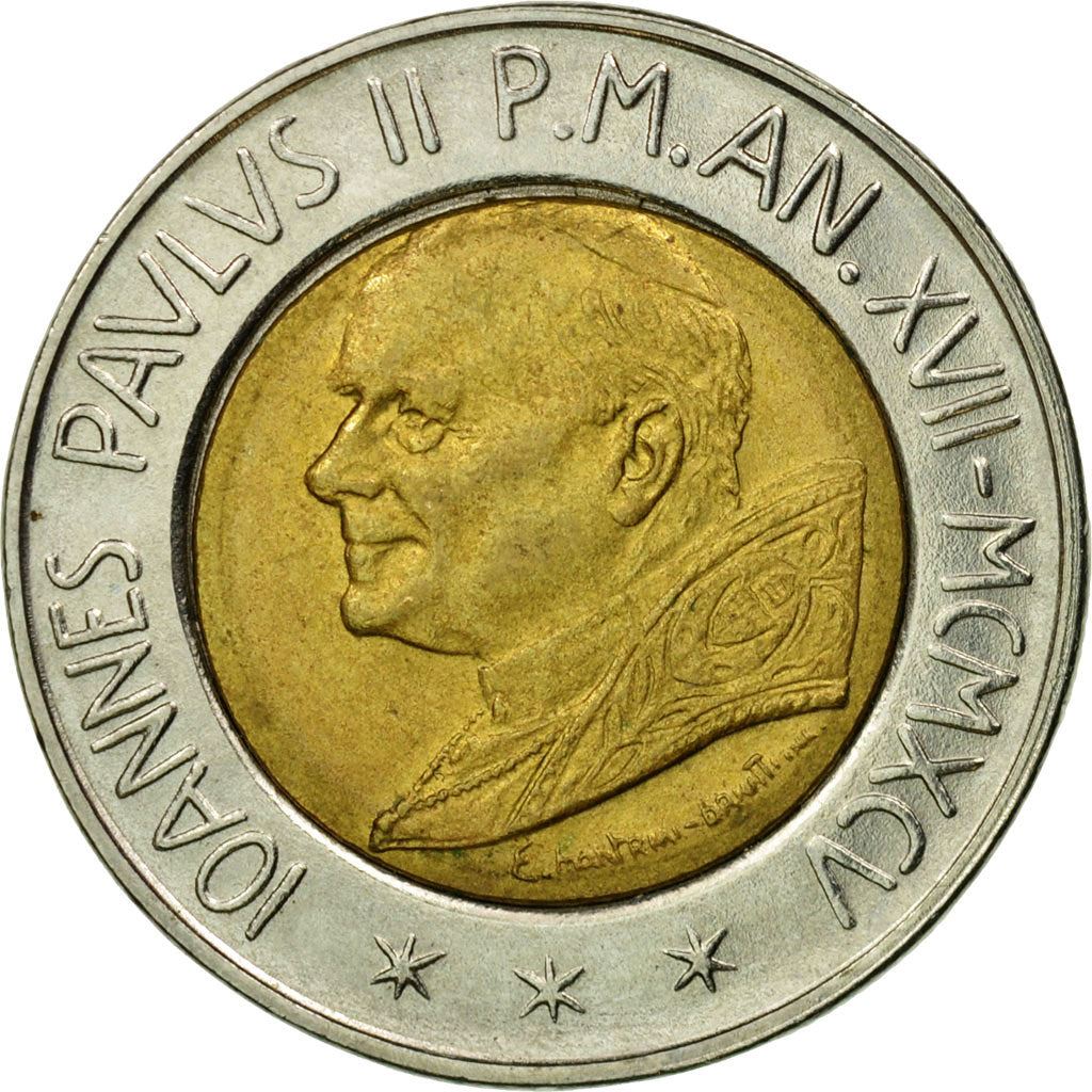 Vatican City | 500 Lire Coin | Cain slaying Abel | Km:267 | 1995
