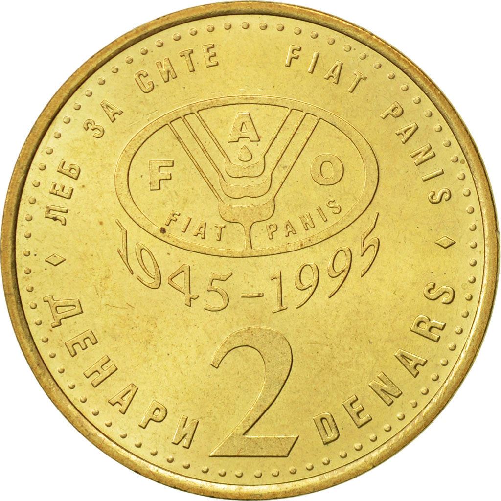 North Macedonia 2 Denari Coin | FAO | KM6 | 1995